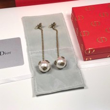 Limited Edittion Christian Dior White Pearl Ball Pendant Yellow Gold Bee Diamonds Drop Earrings