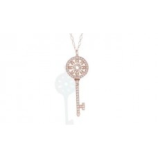 Tiffany Co Rose Gold Petals Keys Pendant Sunflower Diamonds Necklace