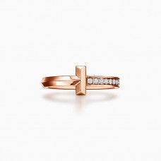 Tiffany Single Side Diamonds Tiffany T Rose Gold T1 Ring Celebrity Style