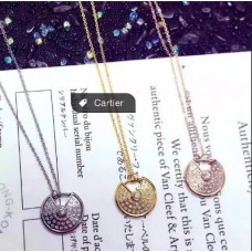 Amulette de Cartier Diamond Necklack in Yellow Gold White Gold and Pink Gold