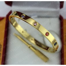 Cartier Love Bracelet Yellow Gold Colorful Diamonds