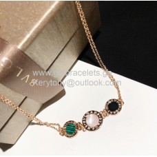 Bvlgari BVLGARI Button Necklace Double Chain Rose Gold Knockoff