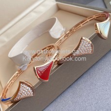 Bvlgari Divas Dream Bracelet Red/Green/White with Rose Gold