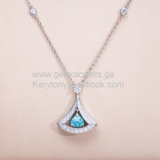 Bvlgari Divas Dream Necklace White Gold With Pave Diamonds and Sapphires Copy