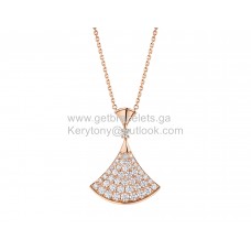 Bvlgari Divas Dream Necklace with Pave Diamonds Rose Gold Perfect