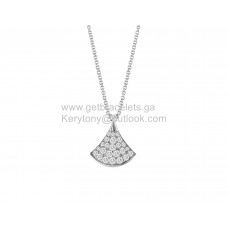 Bvlgari Divas Dream Small Necklace with Pave Diamonds White Gold Knockoff