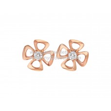 Bvlgari Fiorever Earrings Rose Gold with 2 Diamonds