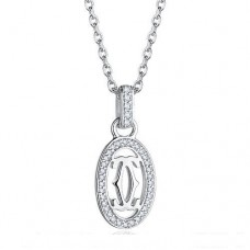 Cartier Logo Double C Necklace In White Gold With Diamonds