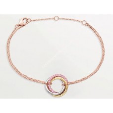 Cartier Trinity Bracelet White Gold/Yellow God with Pink Diamonds