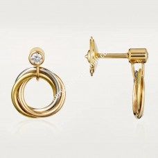 Cartier Trinity Earrings White Gold/Yellow God/Rose Gold with Diamonds