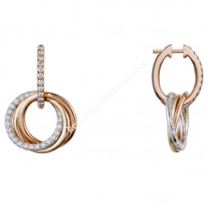 Cartier Trinity Earrings White Gold/Yellow God/Rose Gold with Diamonds