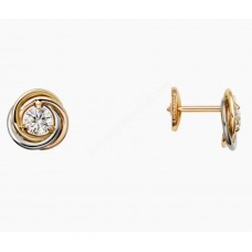 Cartier Trinity Earrings White Gold/Yellow Gold/Rose Gold with 2 Diamonds