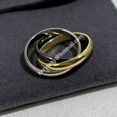 Cartier Trinity Ring White Gold/Yellow Gold with Black Ceramic For
