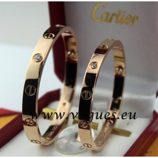 Cartier Bracelet Pink Gold 4 Diamonds 