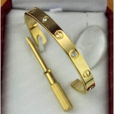 Cartier Semi-Open Love Bracelet Yellow Gold 4 Diamonds