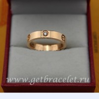 Cartier Love Pink Gold Ring With 3 Diamonds