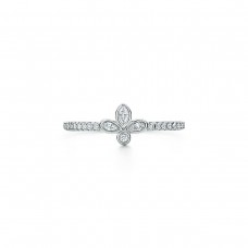 Tiffany Fleur de Lis Petaloid Charm Women Diamonds Ring Silver/Yellow Gold/ Rose Gold