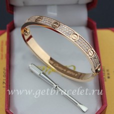 Cartier Love Bracelet Paved Diamonds Pink Gold