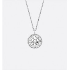 Dior Rose De Vents 925 Silver Eight-pointed Star Pendant Ladies Double-Sided Diamonds Medallion Necklace/Bracelet 