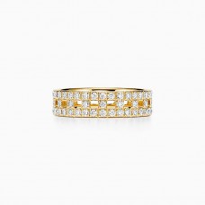 Tiffany Female Tiffany T Paved Diamonds 5.5MM True Wide Ring White Gold/ Yellow Gold