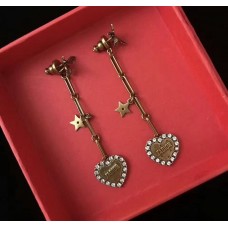 Dior LAmour Avenir White Crystal-Heart Pendant Brass Bee Long Drop Earrings Canada