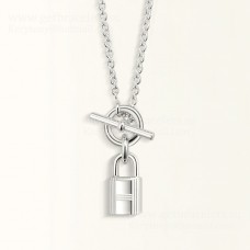 Hermes Amulettes Cadenas Pendant in Sterling Silver