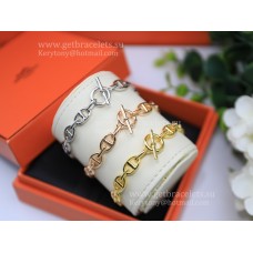 Hermes Chaine DAncre Bracelet Small in Silver/Yellow Gold/Rose Gold Classy