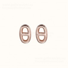 Hermes Chaine DAncre Earrings in Rose Gold