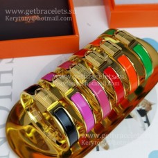 Hermes Clic Cadenas Enamel Bracelet Lock Yellow Gold Selling