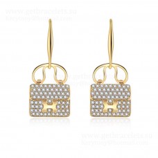 Hermes Constance Amulette Earrings White Gold/Pink Gold/Yellow Gold