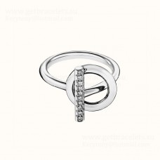 Hermes Echappee Hermes Ring with Diamonds White Gold For Women