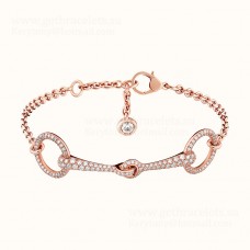 Hermes Filet DOr Bracelet With 201 Diamonds Rose Gold/White Gold For Women UK Sale