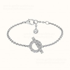 Hermes Finesse Bracelet White Gold with Diamonds Paris Week Unique Women Jewelry