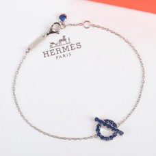 Hermes Finesse Bracelet with Blue Spinel Gemstones White Gold