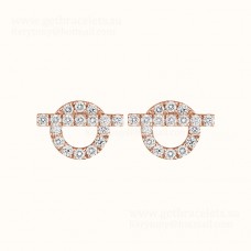 Hermes Finesse Earrings Rose Gold with Diamonds