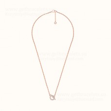 Hermes Constance Amulette Necklace With 1 Diamond Silver/Yellow Gold/Rose Gold