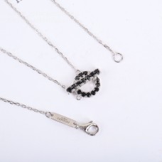Hermes Finesse Necklace with Black Spinel Gemstones White Gold