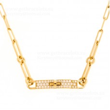 Hermes Kelly Chaine Diamond Chain Link Choker Necklace With Diamonds Silver/Yellow Gold/Rose Gold