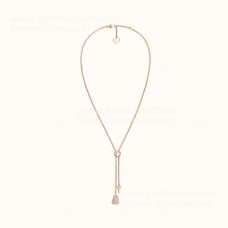 Hermes Kelly Clochette Necklace With Diamonds in Rose Gold