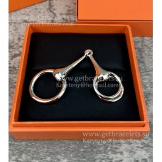 Hermes Mors Scarf Ring/Buckle in White Gold