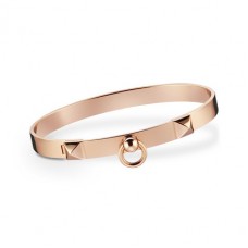 Hermes Collier de Chien Bracelet Pink Gold