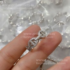 Hermes Collier de Chien Ring with Pave Diamonds in Rose Gold/Sliver For Women UK Sale