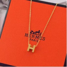 Hermes “H” Necklace Yellow Gold