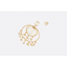 Dior Tribales Yellow Gold Flower/Bee/Star/CD Pendants Females Asymmetry Pearl Earrings