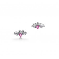 Tiffany Co. Paper Flower 925 Sterling Silver Glowworm Women Diamonds Stud Earrings Purple/Blue Crystal