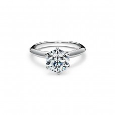 Tiffany Setting Engagement White Gold Female Dimonda Ring Widding Ring In Platinum