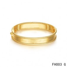 Van Cleef And Arpels Perlee Signature In Yellow Gold Bracelet-Medium Model