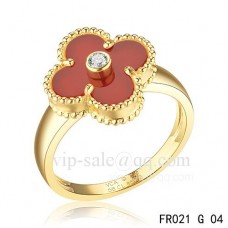 Van Cleef Alhambra Ring In Yellow Gold With Carnelian
