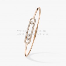 Messika Diamonds Bracelet Move Pave Thin Rose Gold and White Gold