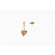 Dior Dioramour Multicolor Heart Motif Pendant Star-Bee Asymmetric Brass Earrings